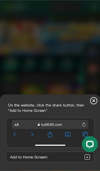 Step 3: select “Add to home screen”.